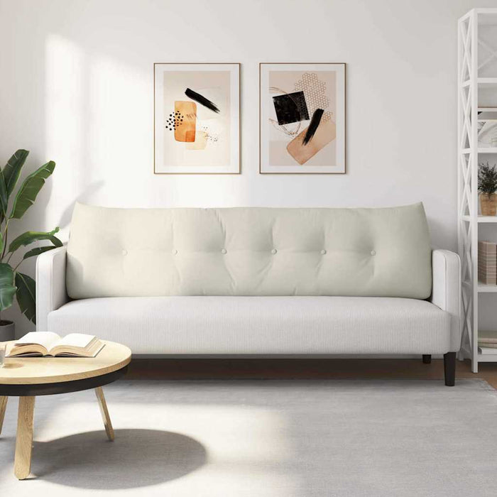 Cuscino per Schiena Crema 180 x 24 x 50 cm Velluto 42014583