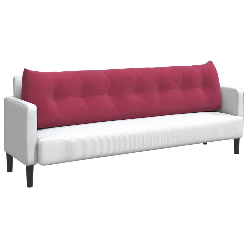 Cuscino per Schiena Rosso Vino 200 x 24 x 50 cm Velluto 42014608