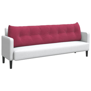 Cuscino per Schiena Rosso Vino 200 x 24 x 50 cm Velluto 42014608