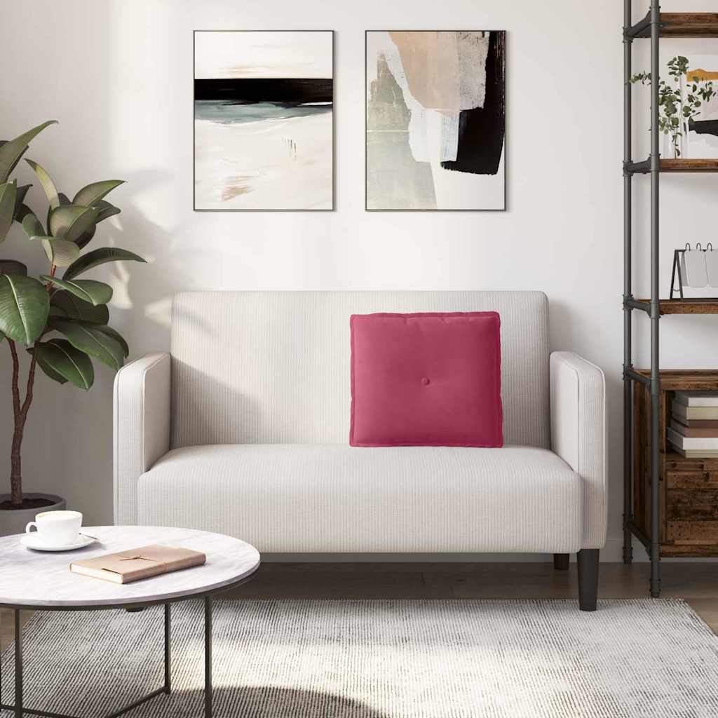 Cuscino per Schiena Rosso Vino 50 x 45 cm Tessuto in Cords 42014637