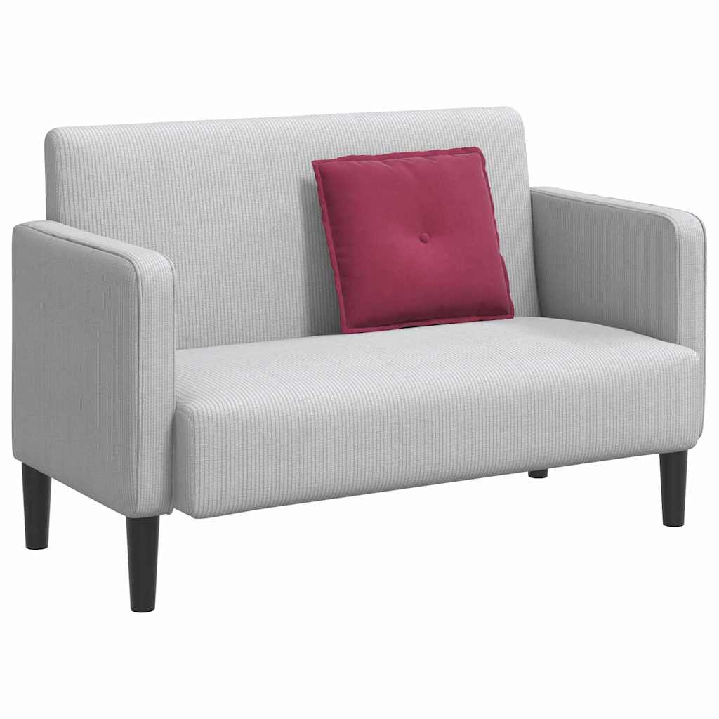 Cuscino per Schiena Rosso Vino 50 x 45 cm Tessuto in Cords 42014637