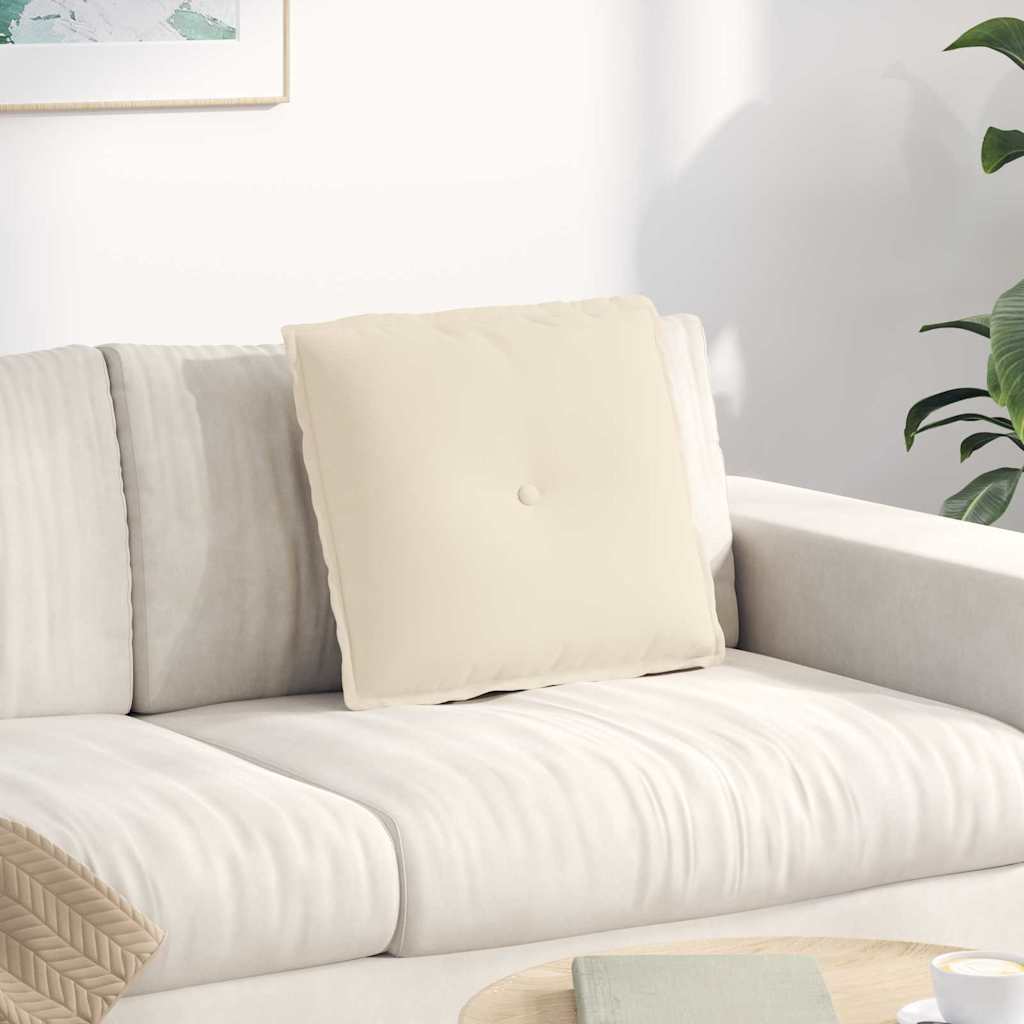 Cuscino per Schiena Beige 50 x 45 cm Tessuto in Microfibra 42014649