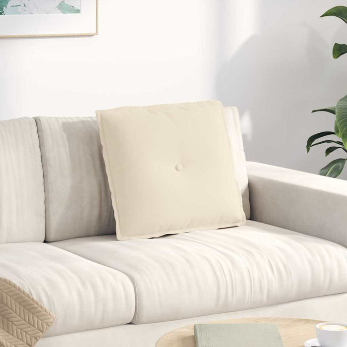 Cuscino per Schiena Beige 50 x 45 cm Tessuto in Microfibra 42014649