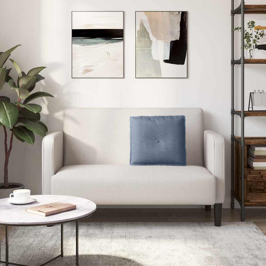 Cuscino per Schiena Blu 50 x 45 cm Tessuto in Cords 42014653