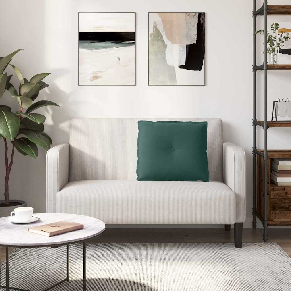 Cuscino per Schiena Verde Scuro 60 x 50 cm Tessuto in Cords 42014677