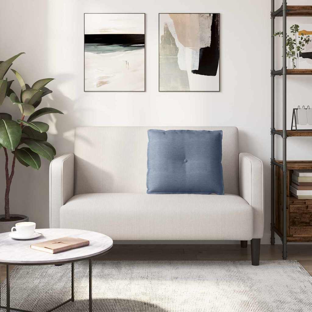 Cuscino per Schiena Blu 60 x 50 cm Tessuto in Cords 42014696