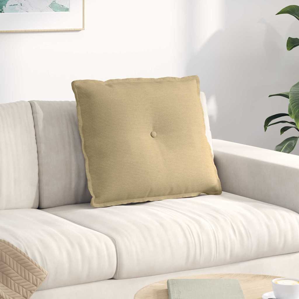 Cuscino per Schiena Grigio Verde 60 x 50 cm Tessuto in Cords 42014697