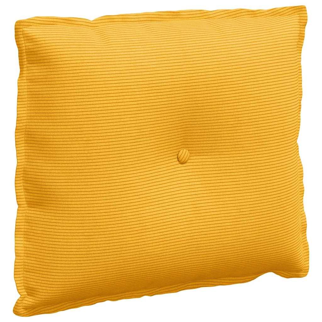 Cuscino per Schiena Giallo Chiaro 60 x 50 cm Tessuto in Cords 42014699