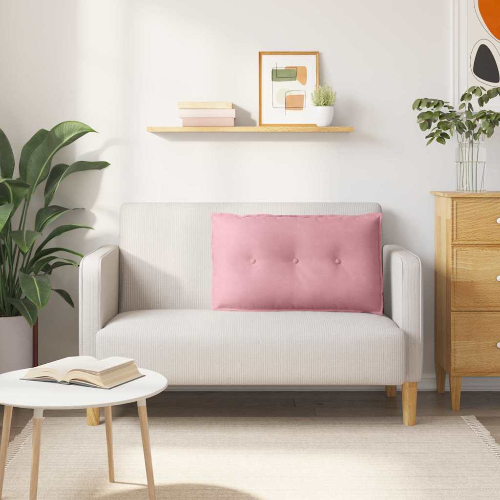 Cuscino per Schiena Rosa 80 x 50 cm Tessuto in Cords 42014722