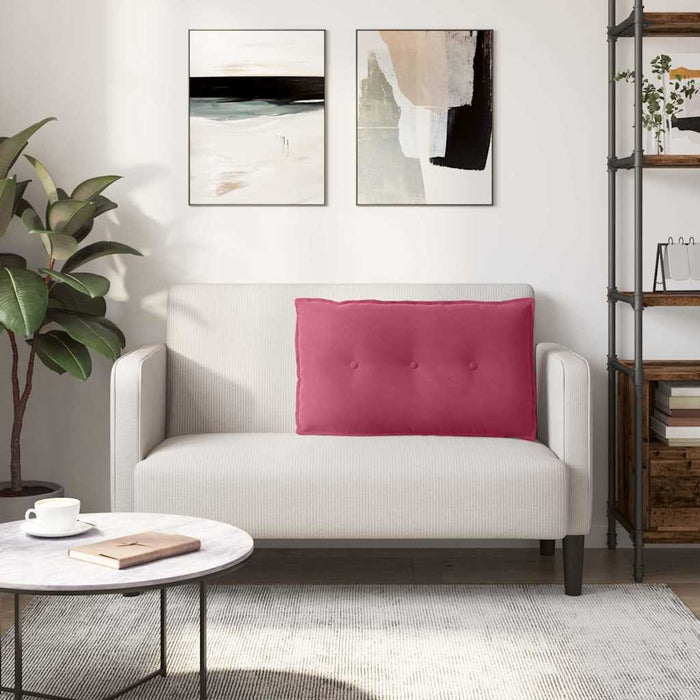 Cuscino per Schiena Rosso Vino 80 x 50 cm Tessuto in Cords 42014723