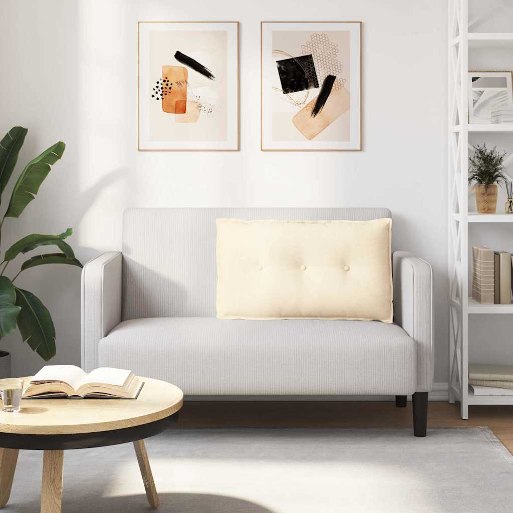 Cuscino per Schiena Crema 80 x 50 cm Tessuto in Cords 42014738