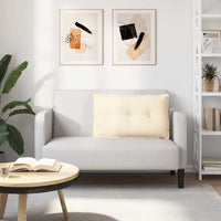 Cuscino per Schiena Crema 80 x 50 cm Tessuto in Cords 42014738