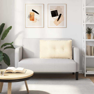 Cuscino per Schiena Crema 80 x 50 cm Tessuto in Cords 42014738