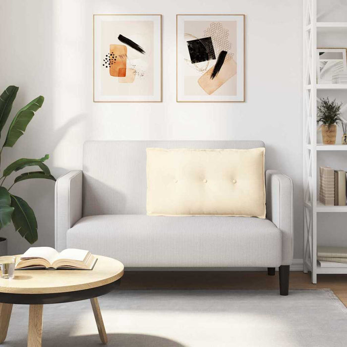 Cuscino per Schiena Crema 80 x 50 cm Tessuto in Cords 42014738