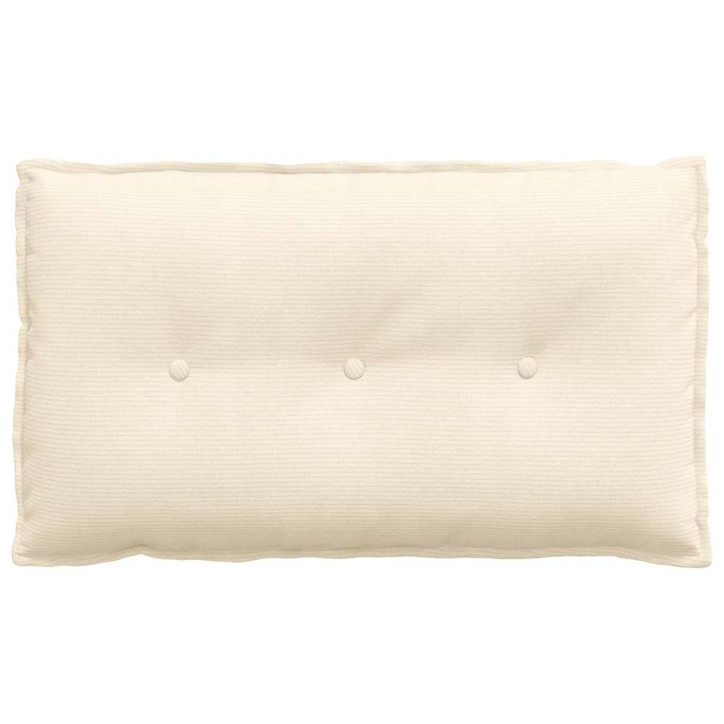 Cuscino per Schiena Crema 80 x 50 cm Tessuto in Cords 42014738