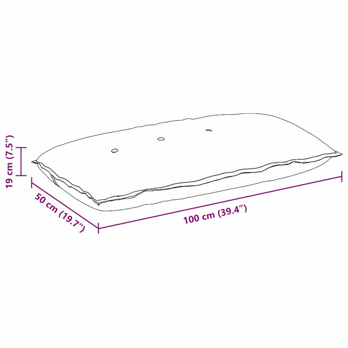 Cuscino per Schiena Grigio chiaro 100 x 19 x 50 cm Tessuto 42014744