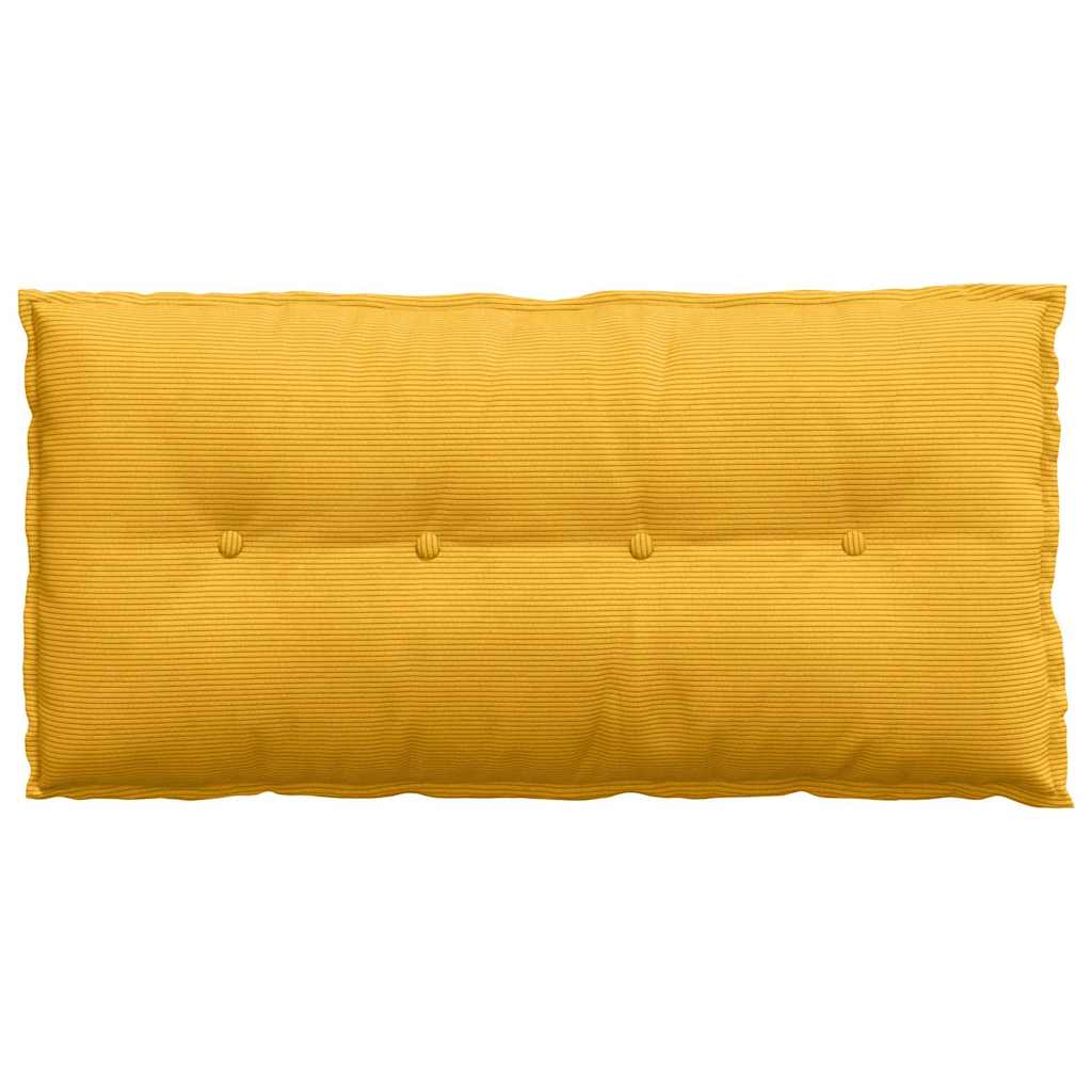 Cuscino per Schiena Giallo Chiaro 100 x 50 cm Tessuto in Cords 42014785