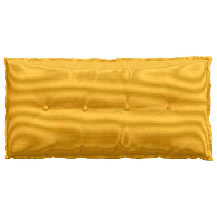 Cuscino per Schiena Giallo Chiaro 100 x 50 cm Tessuto in Cords 42014785