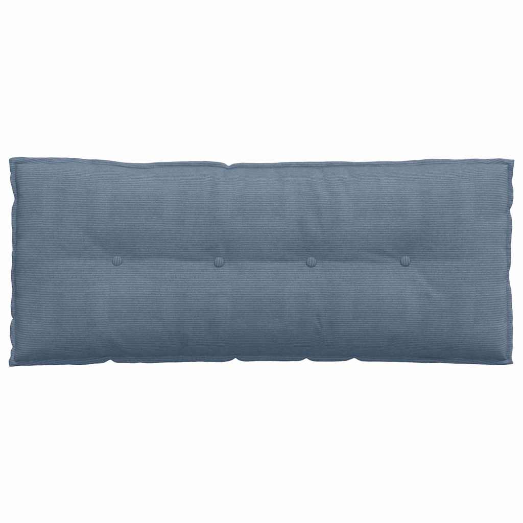 Cuscino per Schiena Blu 120 x 50 cm Tessuto in Cords 42014825