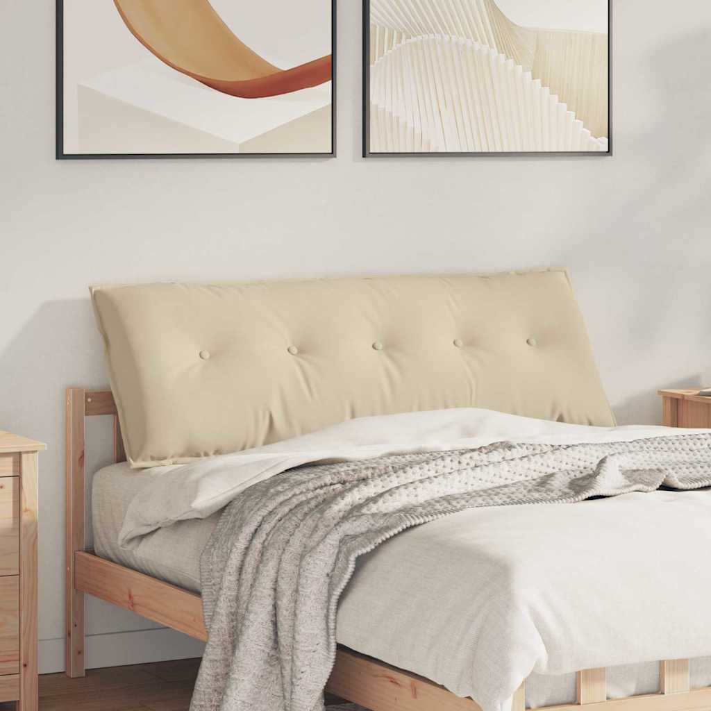 Cuscino per Schiena Crema 140 x 50 cm Tessuto in Microfibra 42014863