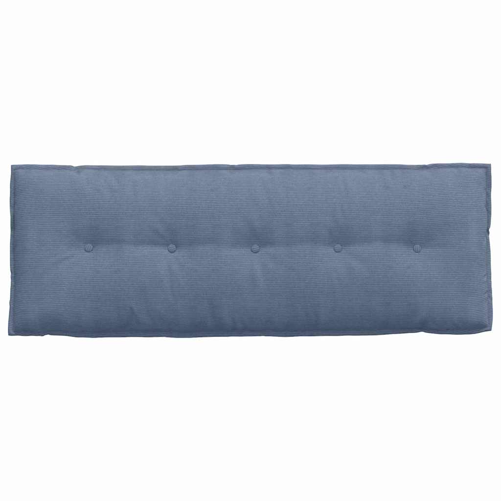 Cuscino per Schiena Blu 140 x 50 cm Tessuto in Cords 42014868