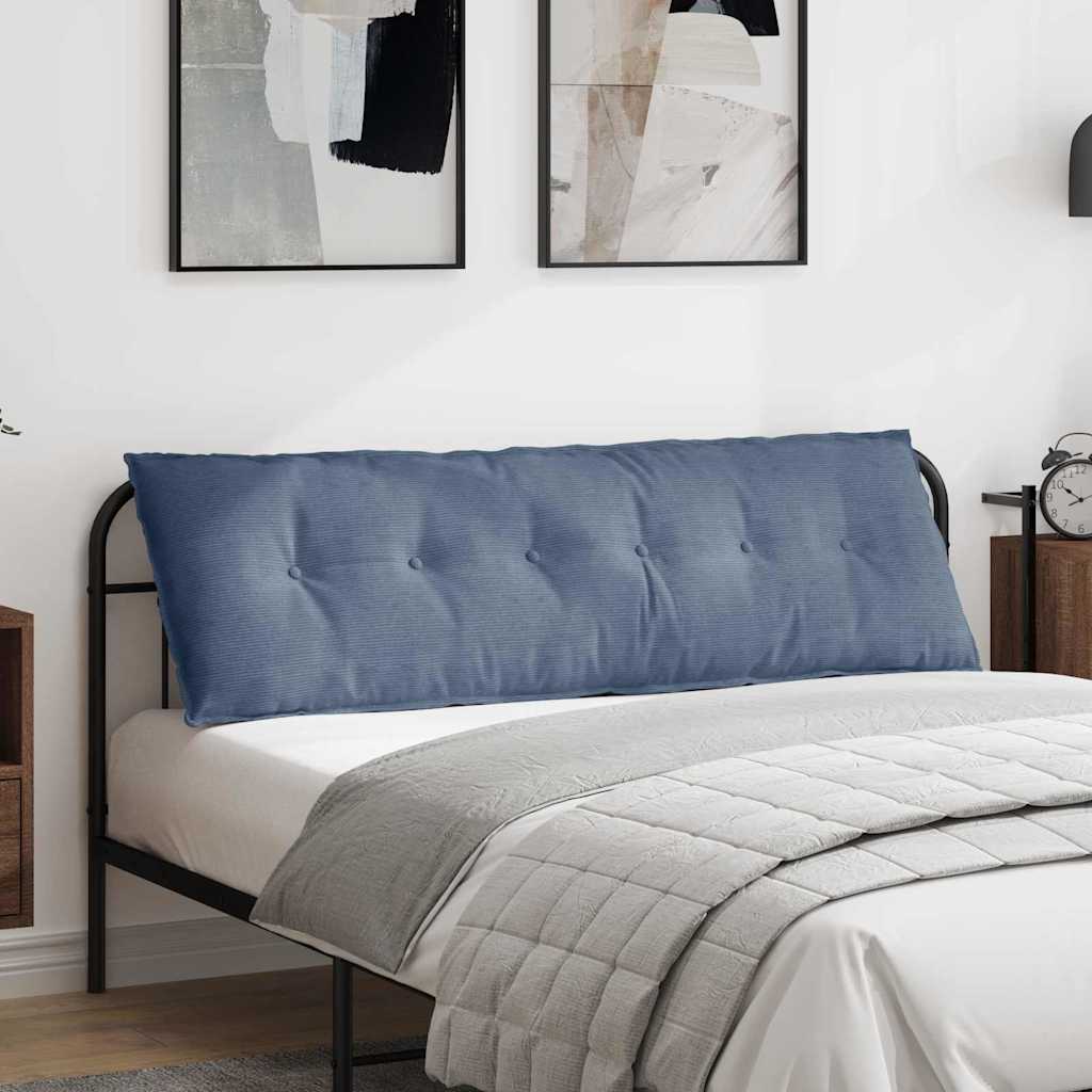 Cuscino per Schiena Blu 160 x 50 cm Tessuto in Cords 42014911