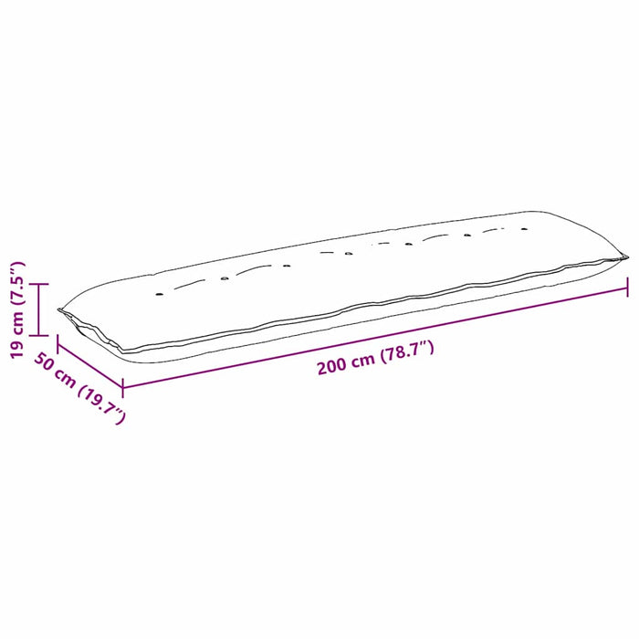 Cuscino per Schiena Grigio scuro 200 x 50 cm 42014990