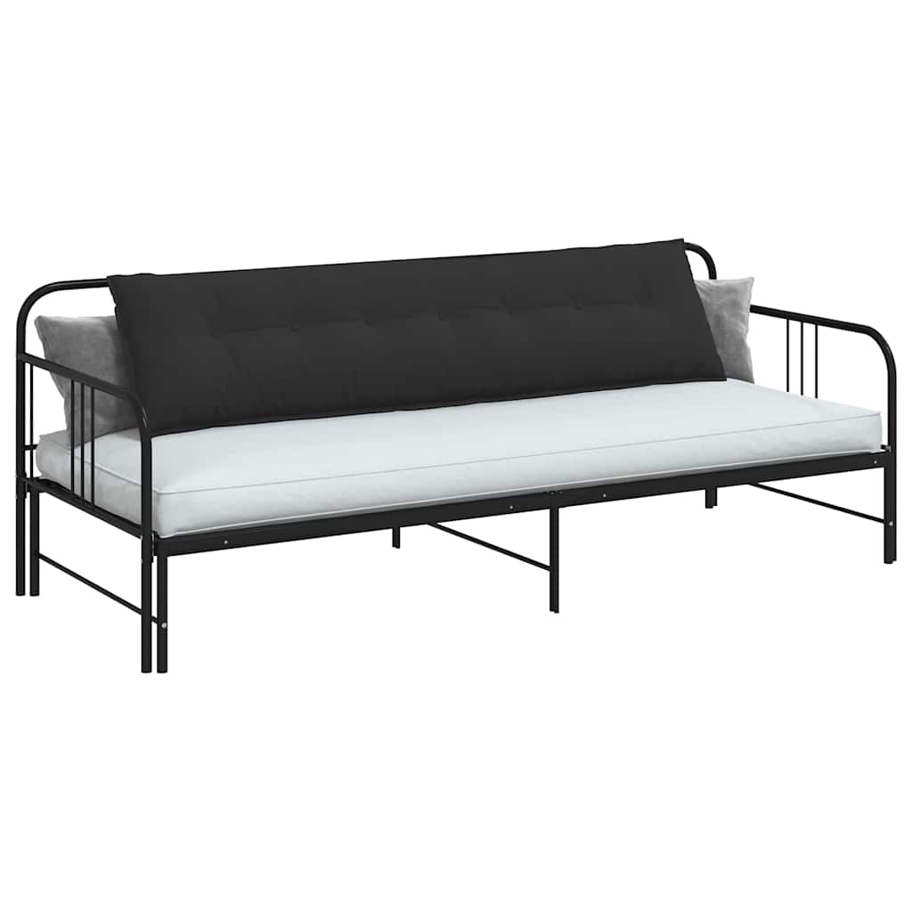 Cuscino per Schiena Nero 200 x 50 cm Tessuto in Microfibra 42014991