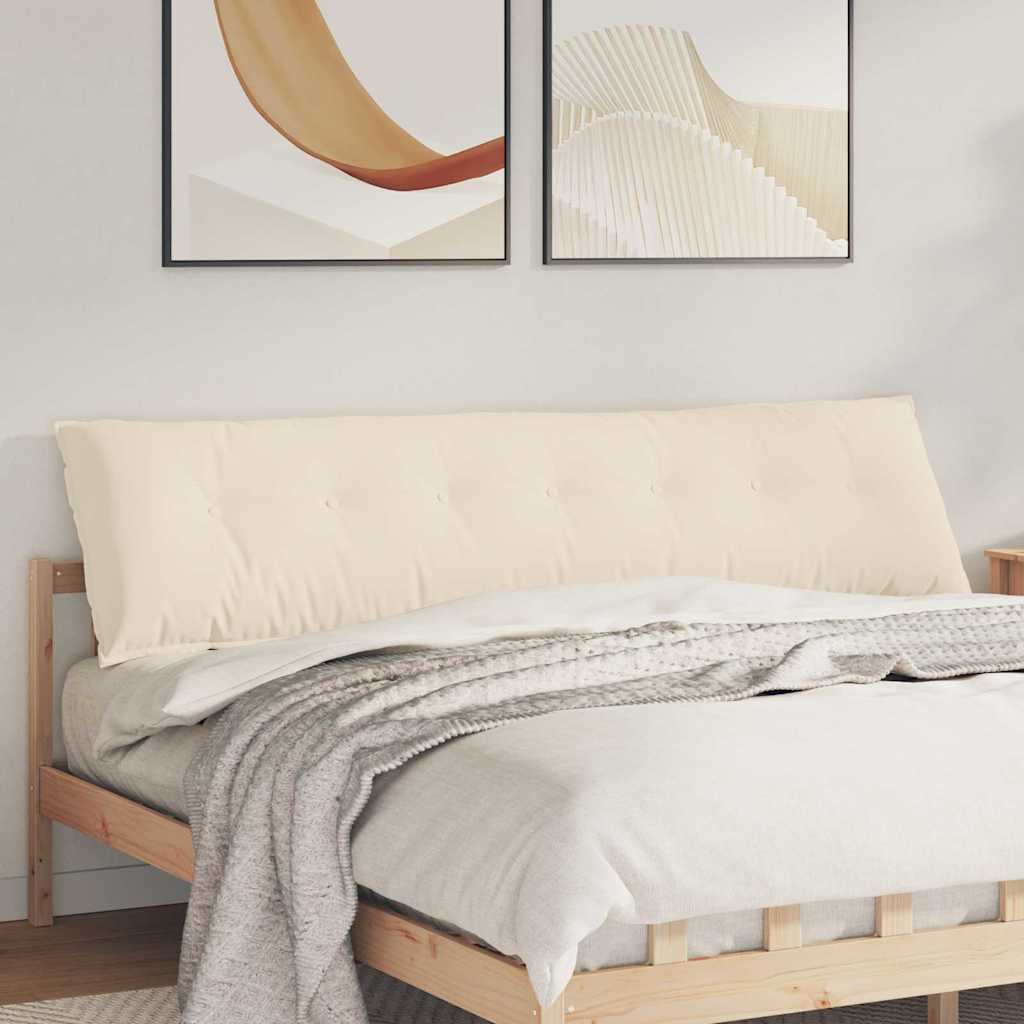 Cuscino per Schiena Beige 200 x 50 cm Tessuto in Microfibra 42014993