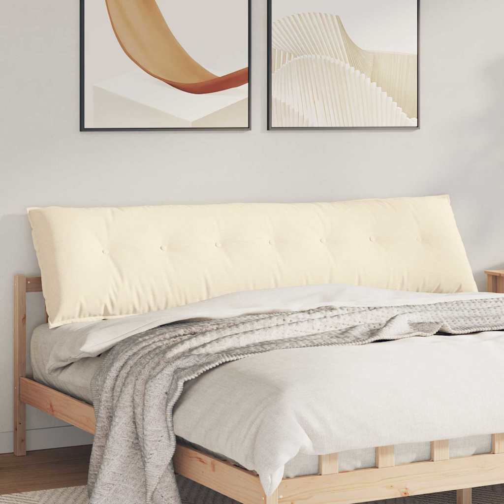 Cuscino per Schiena Crema 200 x 50 cm Tessuto in Cords 42014996