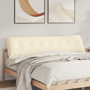 Cuscino per Schiena Crema 200 x 50 cm Tessuto in Cords 42014996