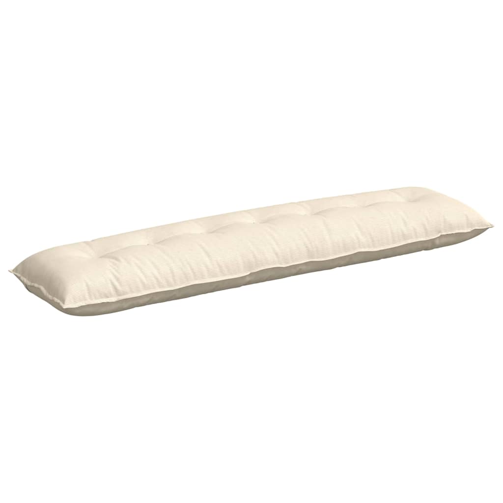 Cuscino per Schiena Crema 200 x 50 cm Tessuto in Cords 42014996