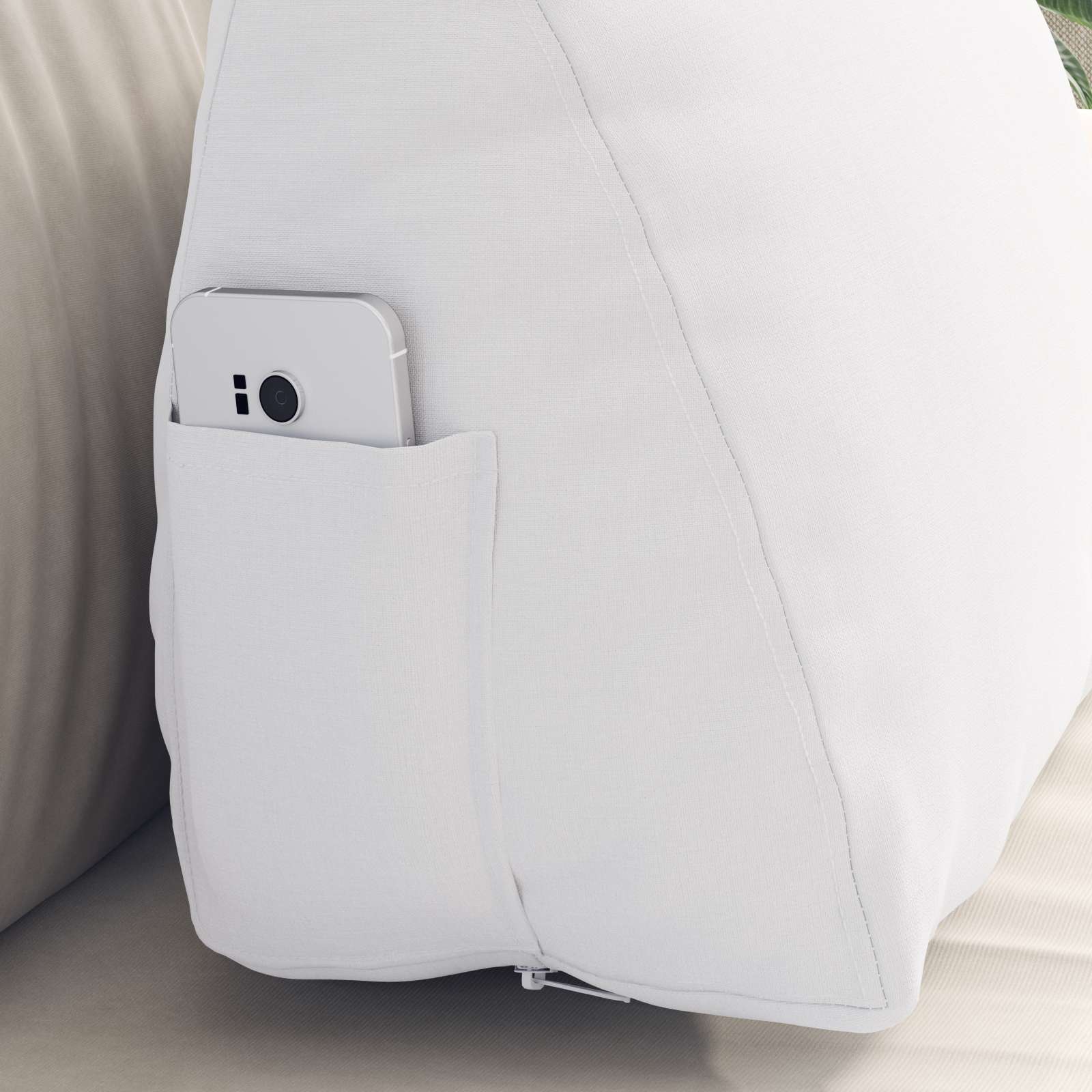 Cuscino per Schiena Bianco 45 x 20 x 35 cm Tessuto 42015013