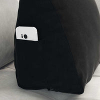 Cuscino per Schiena Nero 45 x 20 x 35 cm Tessuto in Cords 42015025