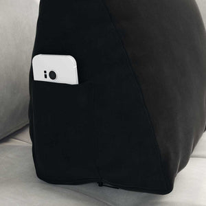 Cuscino per Schiena Nero 45 x 20 x 35 cm Tessuto in Cords 42015025