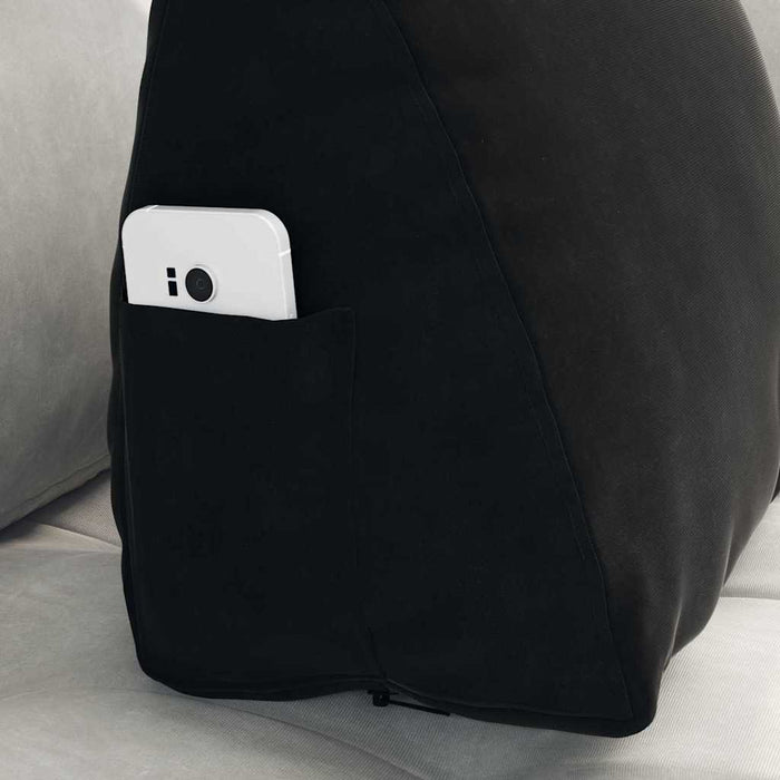 Cuscino per Schiena Nero 45 x 20 x 35 cm Tessuto in Cords 42015025