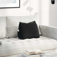 Cuscino per Schiena Nero 45 x 20 x 35 cm Tessuto in Cords 42015025