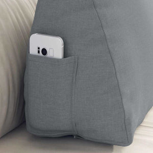 Cuscino per Schiena Grigio chiaro 60 x 20 x 50 cm Tessuto 42015031