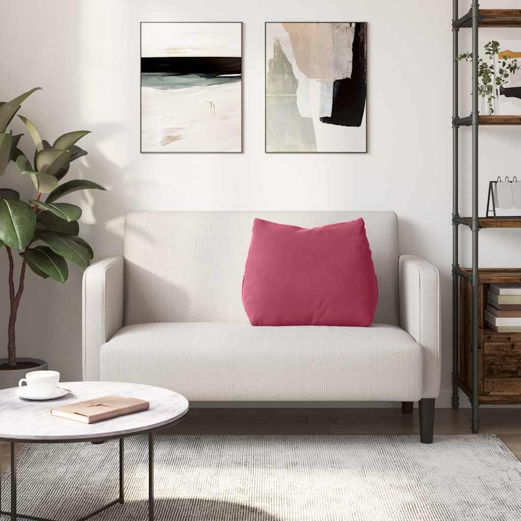 Cuscino per Schiena Rosso Vino 60 x 20 x 50 cm Tessuto in Cords 42015053