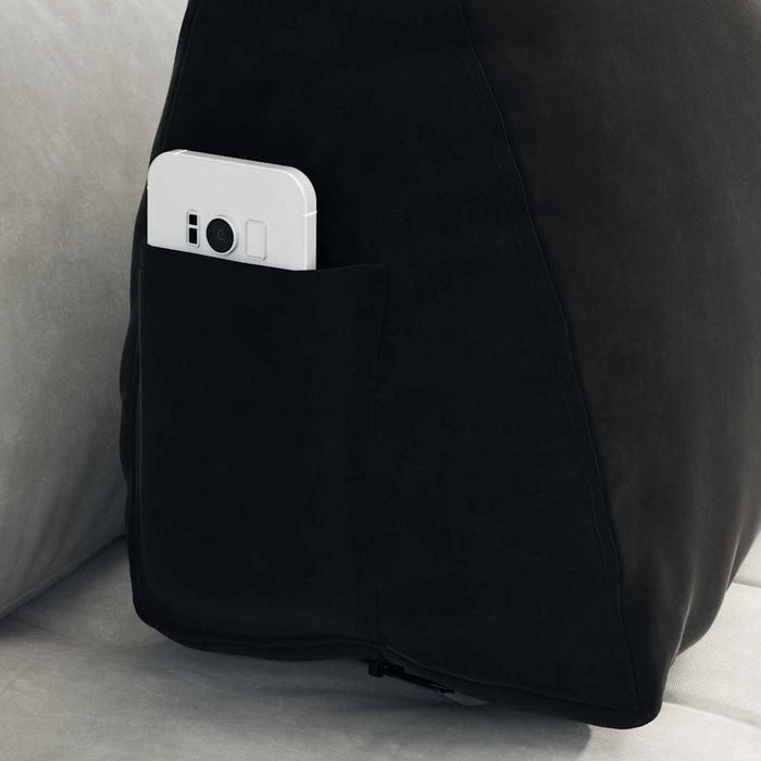 Cuscino per Schiena Nero 60 x 20 x 50 cm Tessuto in Cords 42015054