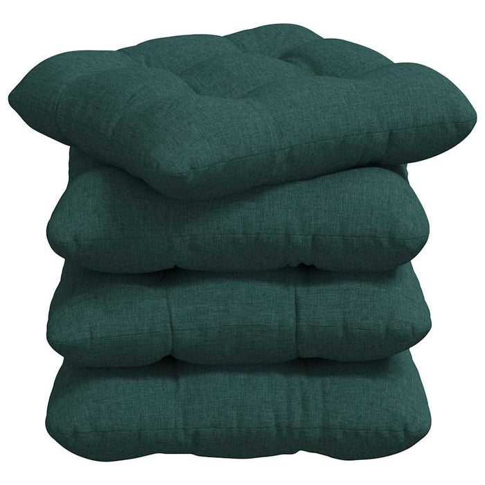 Cuscini per Seduta 4 pcs Verde Scuro 40 x 40 x 12 cm Tessuto 42015065