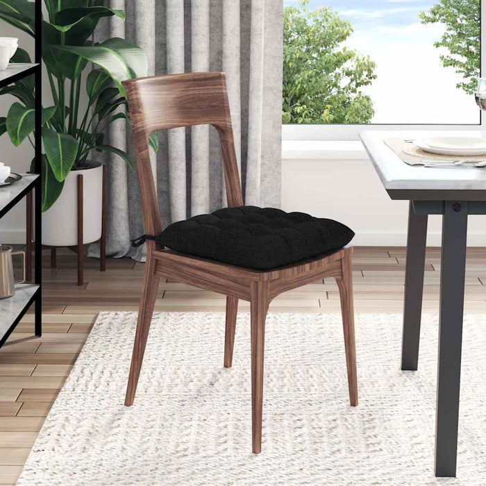 Cuscini per Seduta 2 pcs Nero 40 x 40 x 6 cm Tessuto 42015148