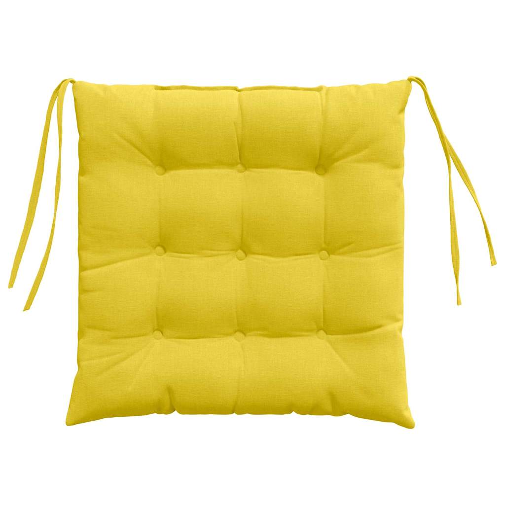 Cuscini per Seduta 2 pcs Giallo Chiaro 40 x 40 x 6 cm Tessuto 42015155