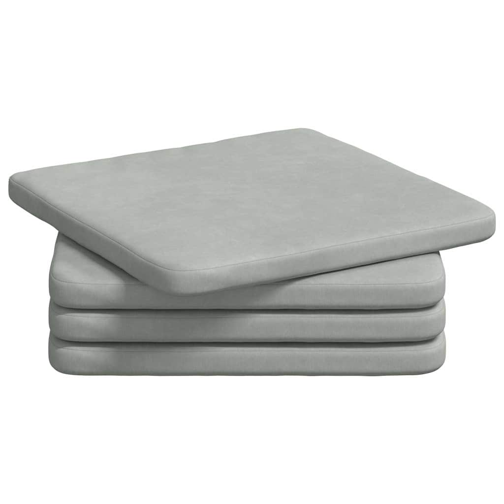 Cuscini per Seduta 4 pcs Grigio chiaro 40 x 40 x 3 cm Velluto 42015206
