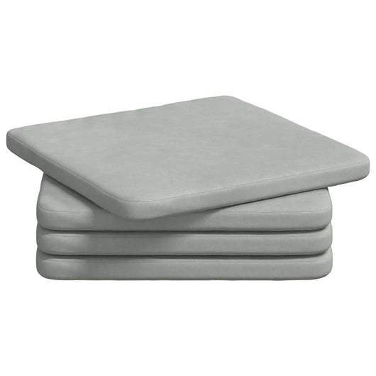 Cuscini per Seduta 4 pcs Grigio chiaro 40 x 40 x 3 cm Velluto 42015206