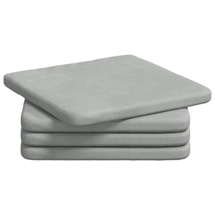 Cuscini per Seduta 4 pcs Grigio chiaro 40 x 40 x 3 cm Velluto 42015206