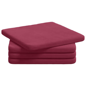Cuscini per Seduta 4 pcs Rosso Vino 40 x 40 x 3 cm Velluto 42015211