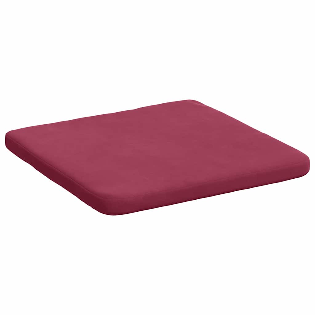 Cuscini per Seduta 4 pcs Rosso Vino 40 x 40 x 3 cm Velluto 42015211