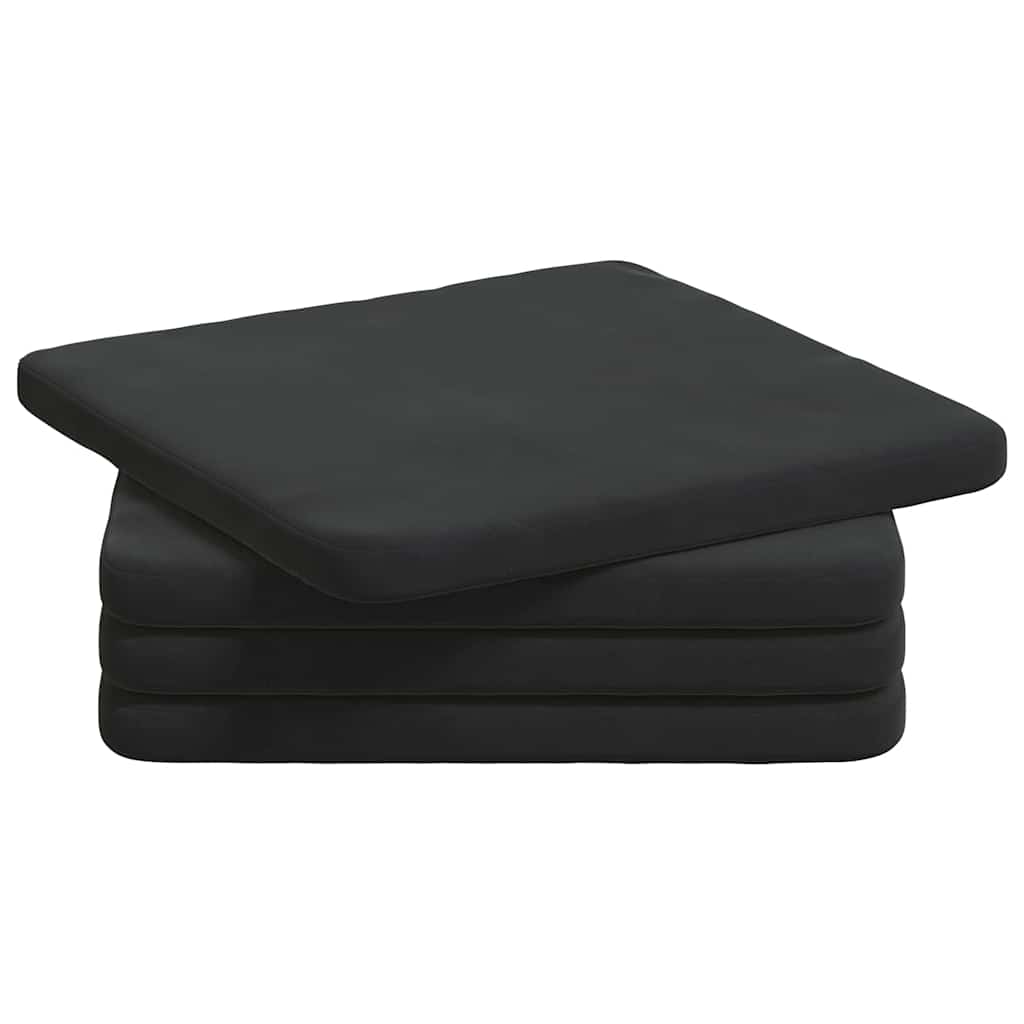 Cuscini per Seduta 4 pcs Nero 40 x 40 x 3 cm Velluto 42015212