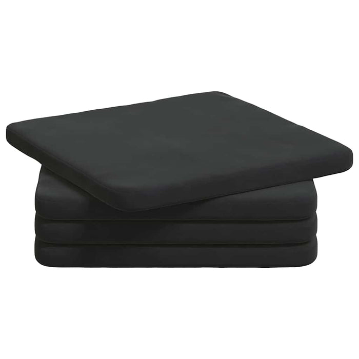 Cuscini per Seduta 4 pcs Nero 40 x 40 x 3 cm Velluto 42015212